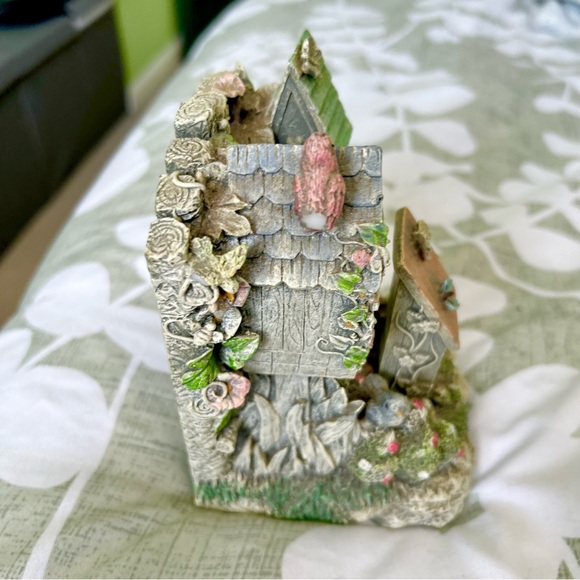 Vintage Cottagecore Cabin Bird Moon Whimsical Magical Bird Tree House Fairy Art - Picture 6 of 9